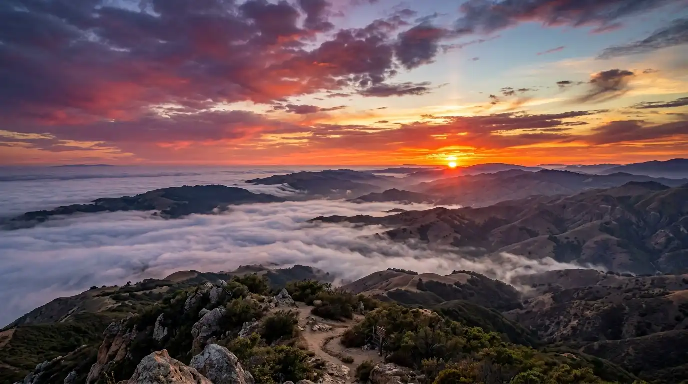 landscape view over county sunset